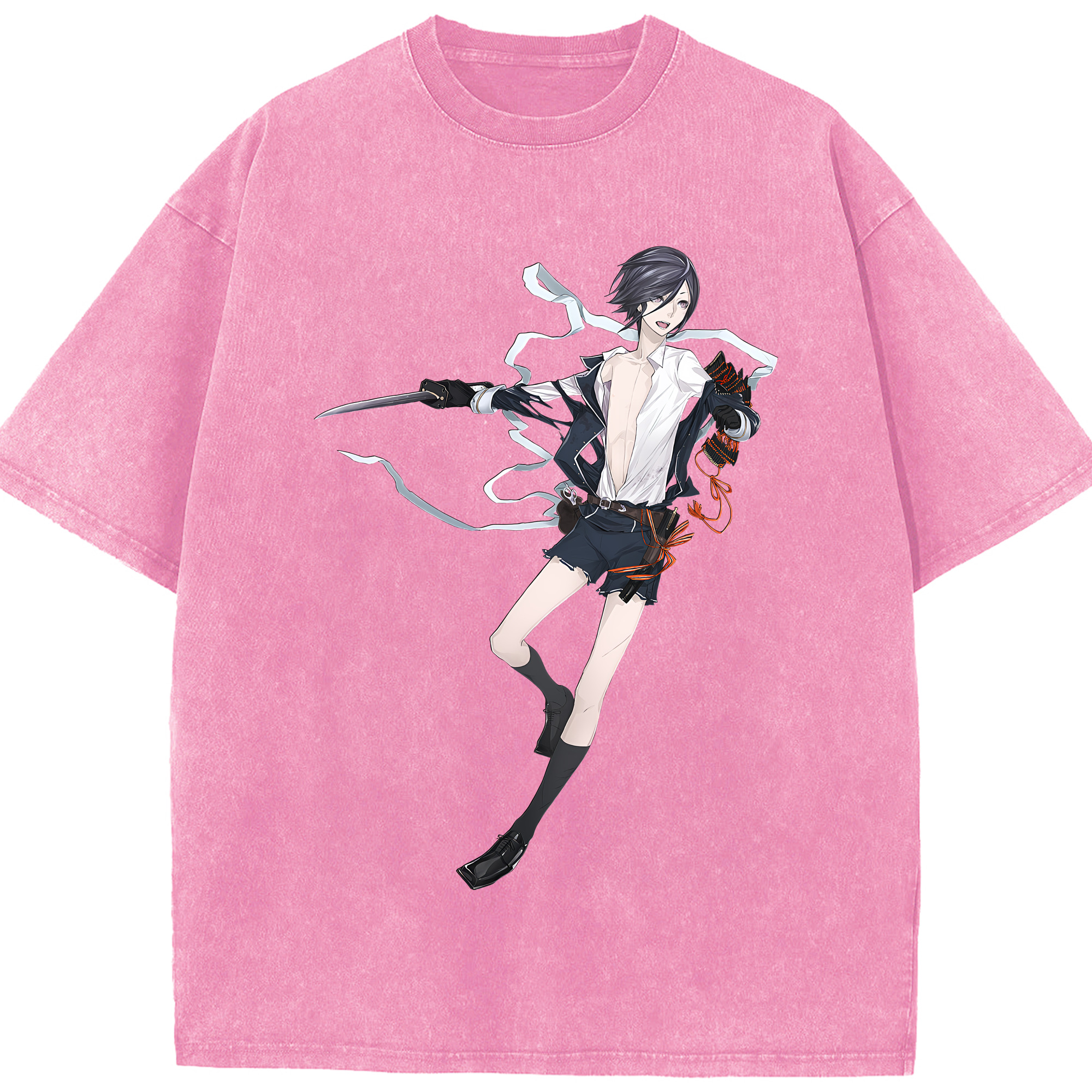（画像用） 刀剣乱舞 Touken Ranbu 綿100% ヴィンテージ風 半袖Tシャツ（フロントプリント）